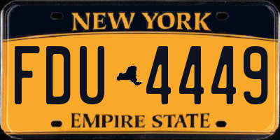 NY license plate FDU4449