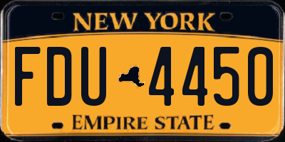 NY license plate FDU4450