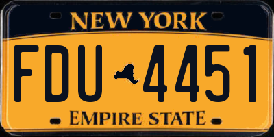 NY license plate FDU4451