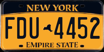 NY license plate FDU4452