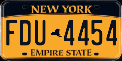 NY license plate FDU4454