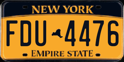 NY license plate FDU4476
