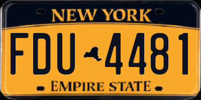 NY license plate FDU4481