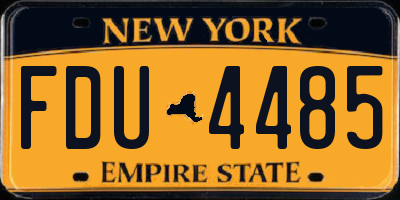 NY license plate FDU4485