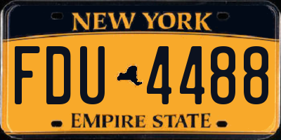 NY license plate FDU4488