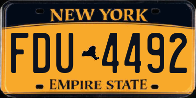 NY license plate FDU4492