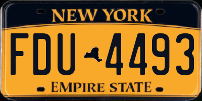 NY license plate FDU4493
