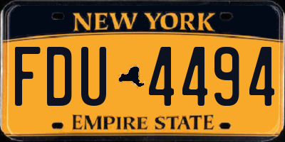 NY license plate FDU4494