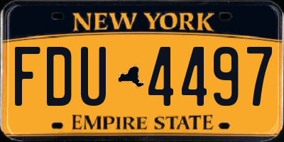 NY license plate FDU4497