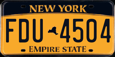 NY license plate FDU4504