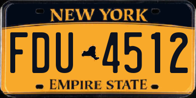 NY license plate FDU4512
