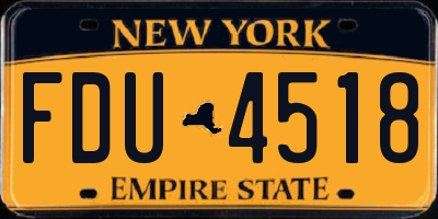 NY license plate FDU4518