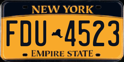 NY license plate FDU4523
