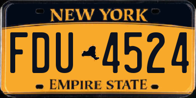 NY license plate FDU4524