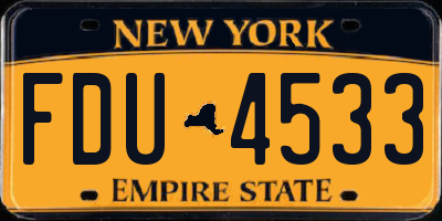 NY license plate FDU4533