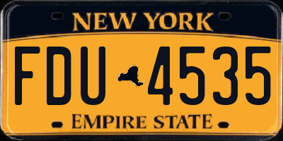 NY license plate FDU4535
