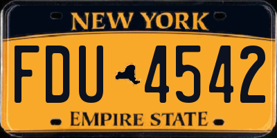 NY license plate FDU4542