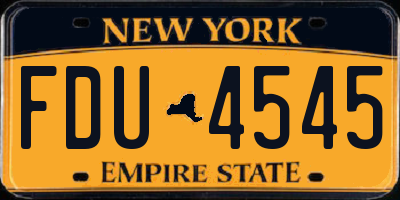 NY license plate FDU4545