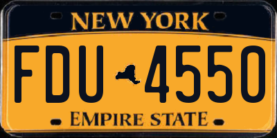 NY license plate FDU4550