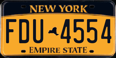 NY license plate FDU4554