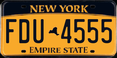NY license plate FDU4555