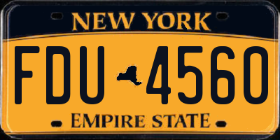 NY license plate FDU4560