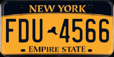 NY license plate FDU4566