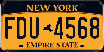NY license plate FDU4568
