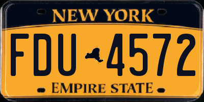 NY license plate FDU4572