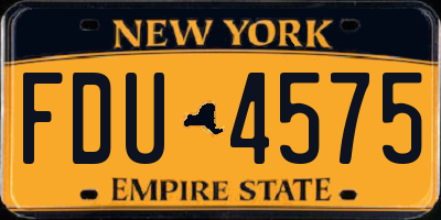 NY license plate FDU4575