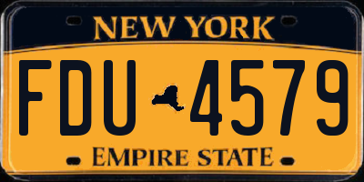 NY license plate FDU4579