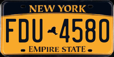 NY license plate FDU4580