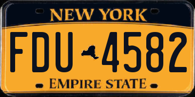NY license plate FDU4582