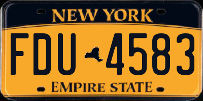 NY license plate FDU4583