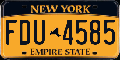 NY license plate FDU4585
