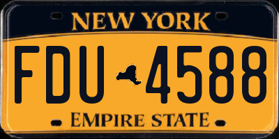 NY license plate FDU4588
