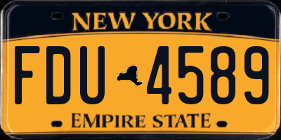 NY license plate FDU4589