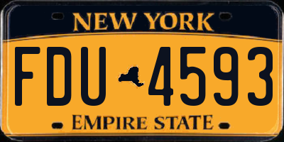 NY license plate FDU4593