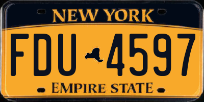 NY license plate FDU4597