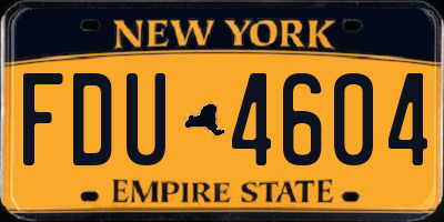 NY license plate FDU4604