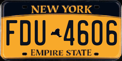 NY license plate FDU4606
