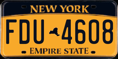NY license plate FDU4608
