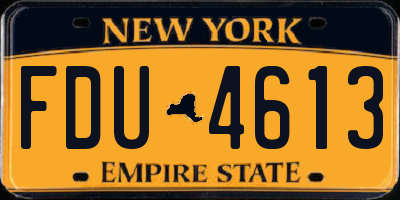 NY license plate FDU4613