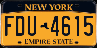 NY license plate FDU4615
