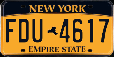 NY license plate FDU4617