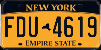 NY license plate FDU4619