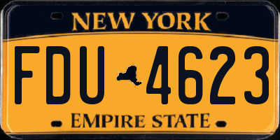 NY license plate FDU4623