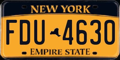 NY license plate FDU4630