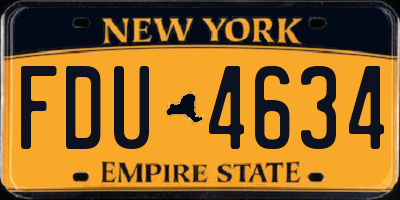 NY license plate FDU4634