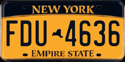 NY license plate FDU4636
